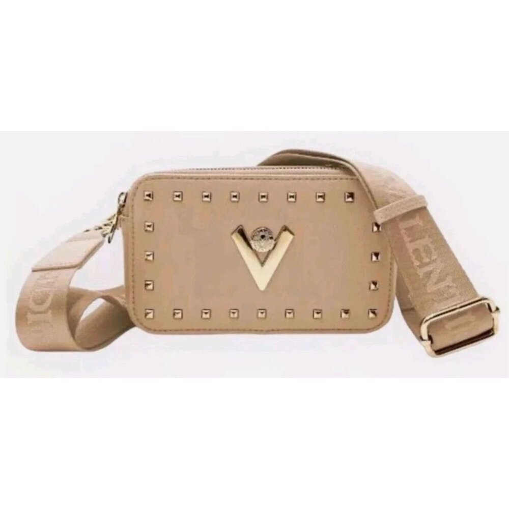 NWT Valentino Orlandi Studded Crossbody Vegan Leather Gold Stud Purse $159 [jb]